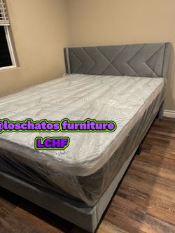 Queen size bed frame and mattress