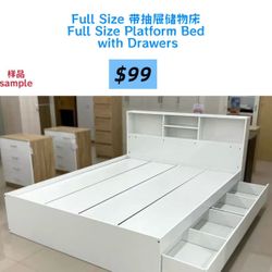 💥 Deal Alert! Full Size Platform Bed with Drawers for ONLY $99!