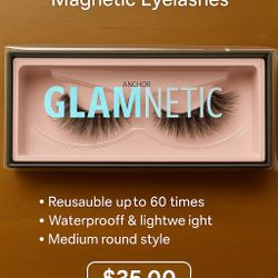 Glamnetic Bo$$ Babe Magnetic Eyelashes – Reusable Up to 60x – Waterproof & Lightweight – Medium Round Style