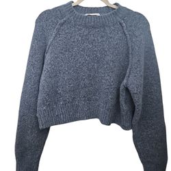 ZARA Alpaca Wool Blend Cropped Sweater Size Medium 