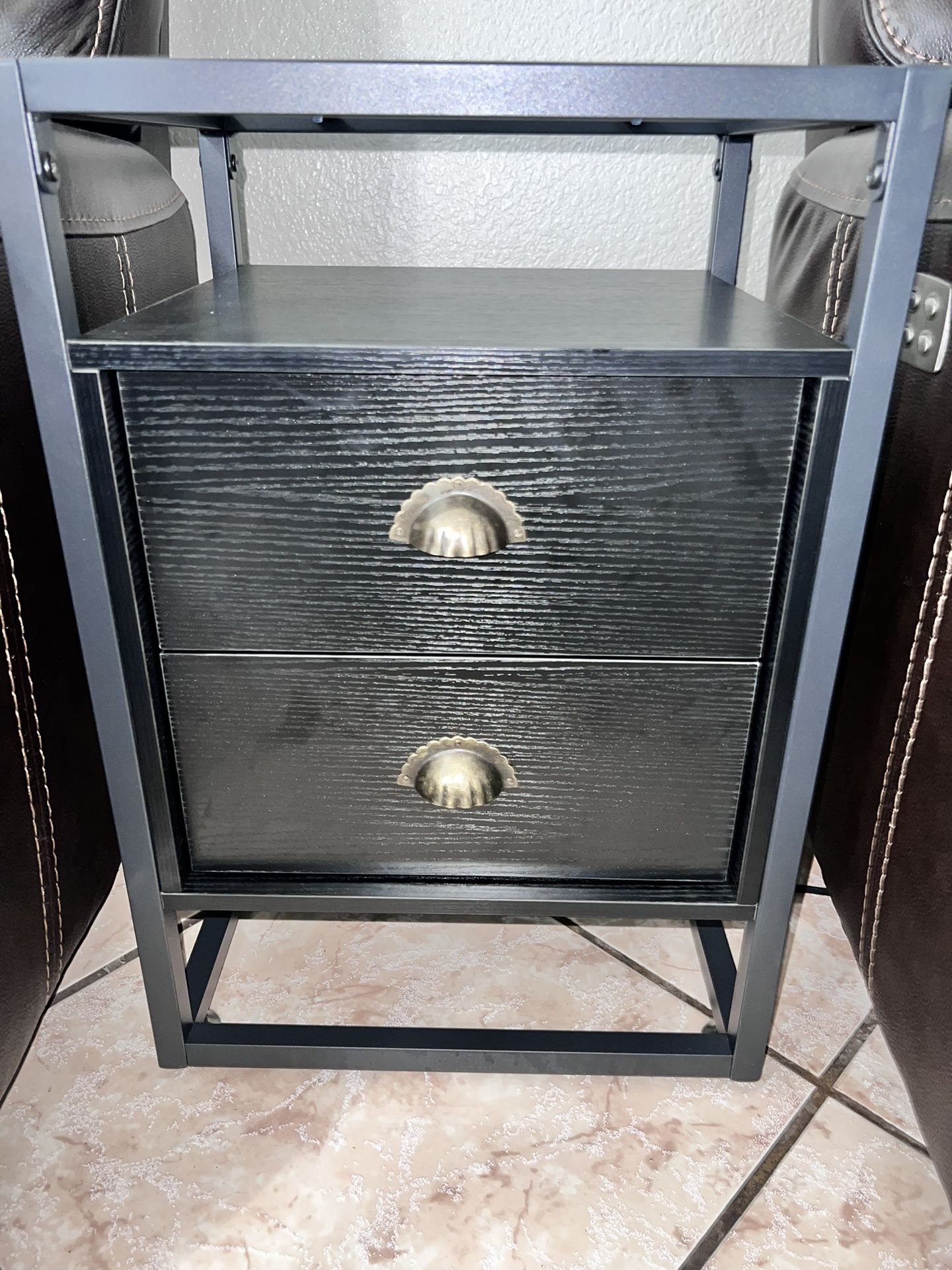 2 Vecelo Nightstand Industrial Style End Side Tables