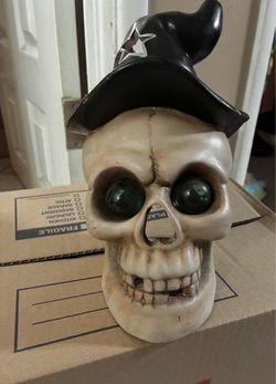 Vintage skull head candle holder