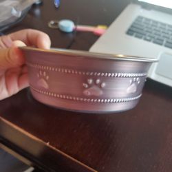 Kitty Bowl ,stainless Steel, Copper Paw Cat Bowl ,
