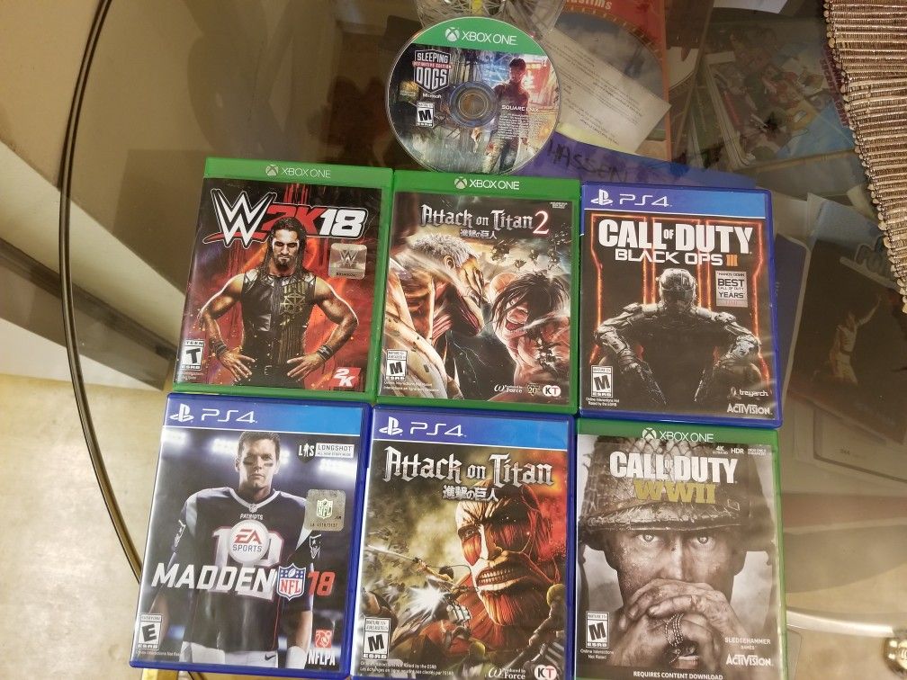 Games Xbox and PS4