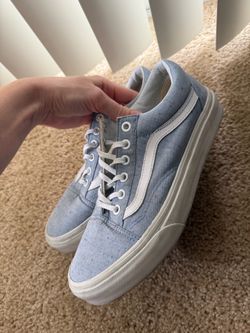 Lightly used blue vans W7