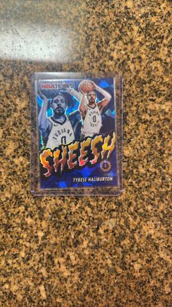 Tyrese Haliburton [Blue Ice Prizm #9 2023 Panini Hoops Premium Stock 10/99
