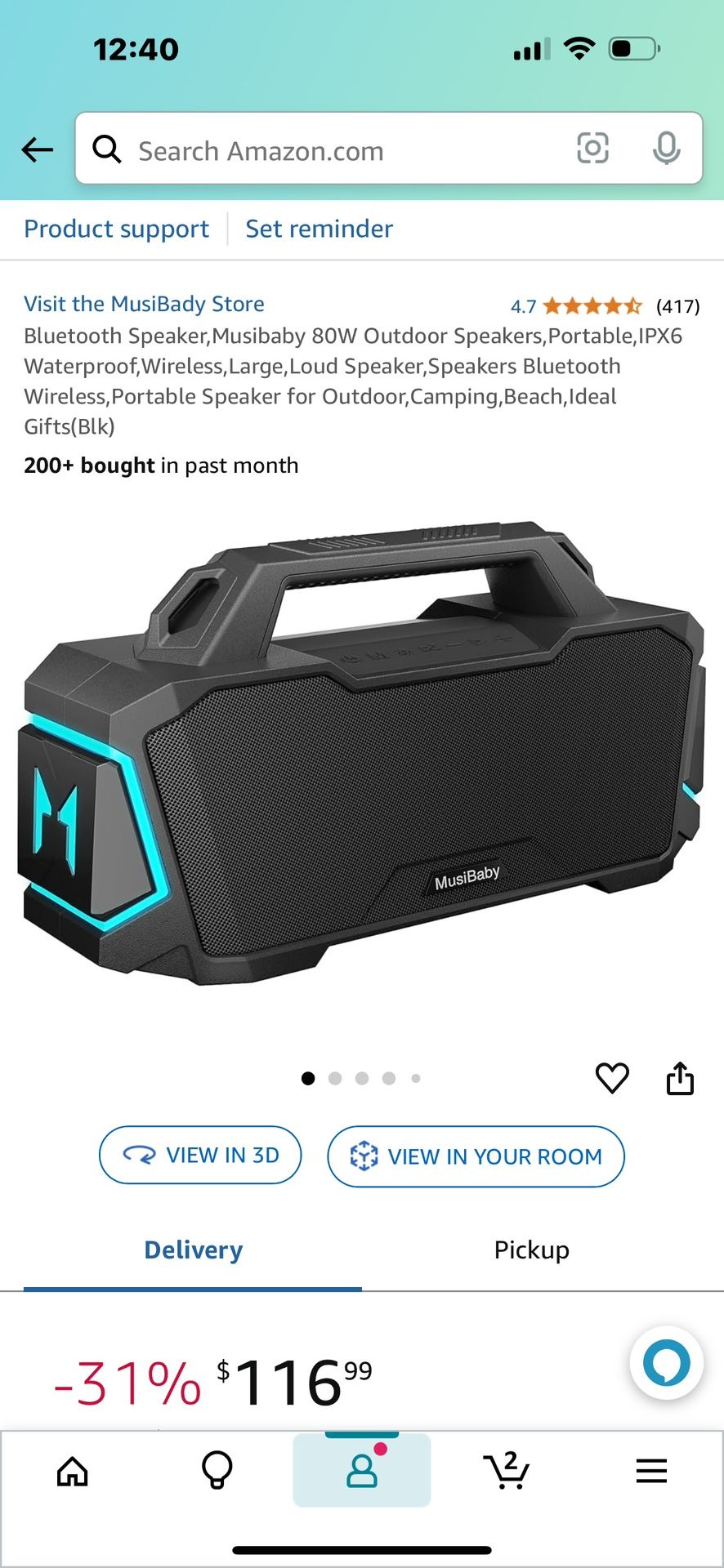 Musibaby 80W Outdoor Bluetooth Speaker