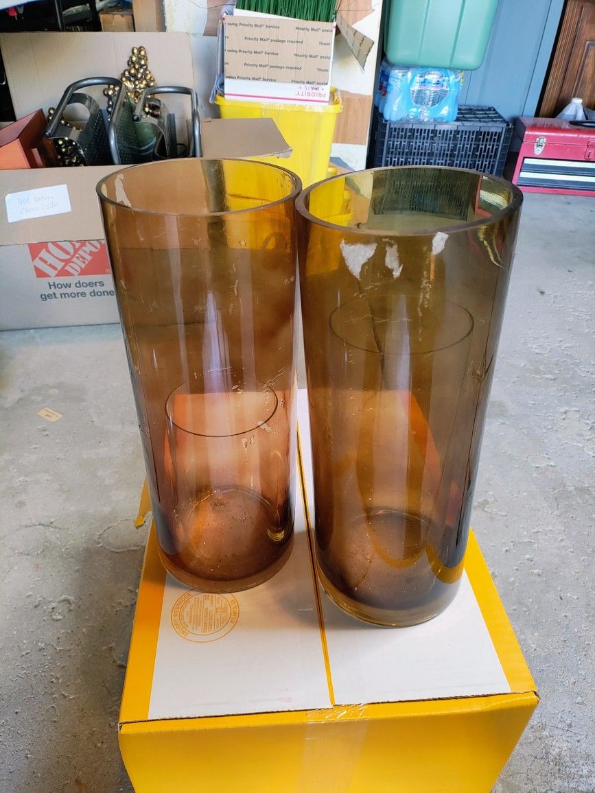 Brown Glass Vase Set