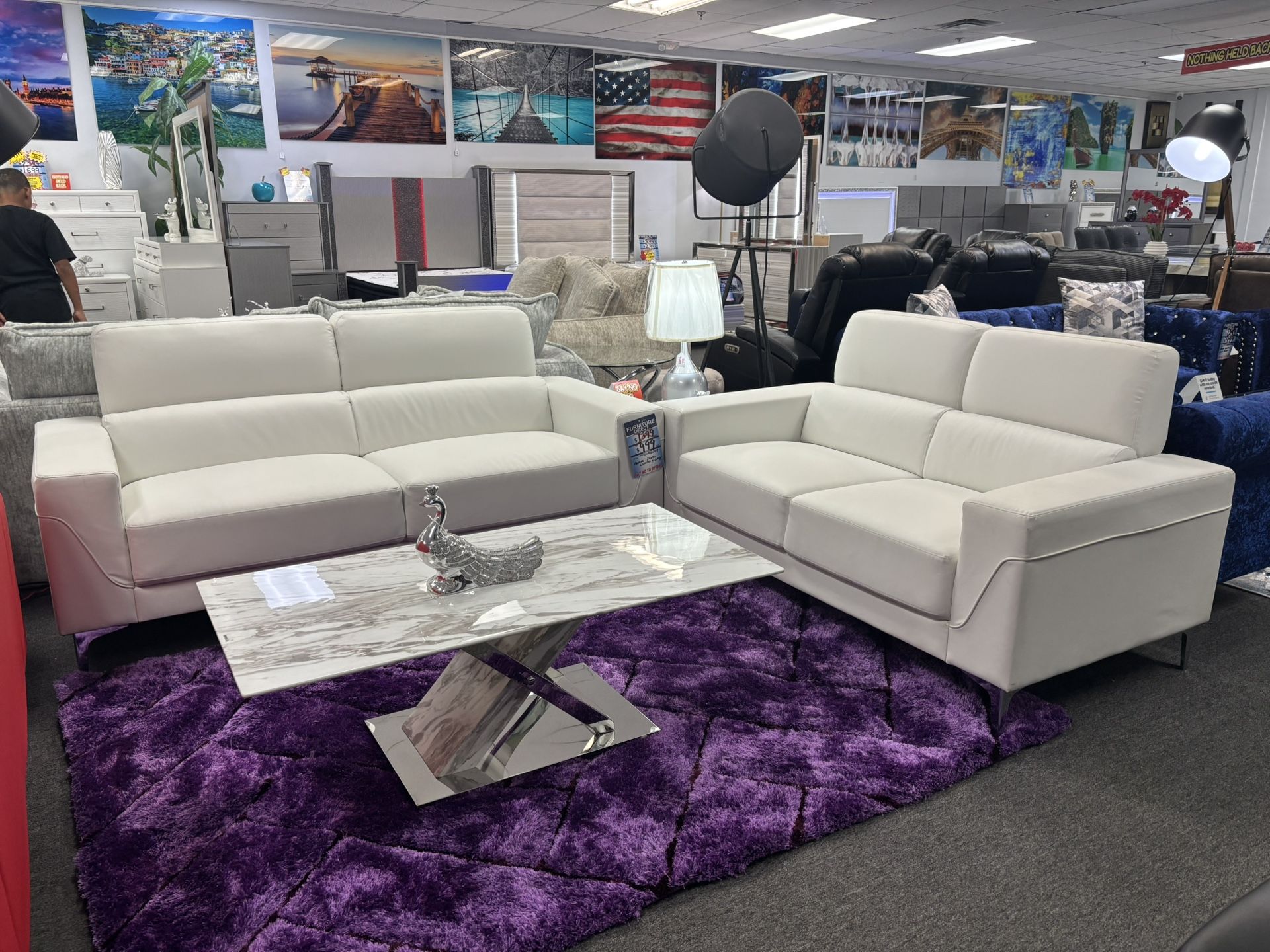 White SOFA&LOVESEAT Set For Sale ( Furniture BOGO Sale) BRAND NEW