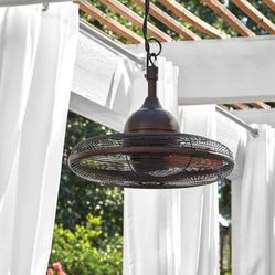 Harbor Breeze Valdosta 20-Inches Oil rubbed bronze with Cinnamon Blades Indoor/Outdoor Downrod mount Cage Ceiling Fan (3 -Blade)