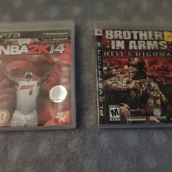 PS3 Video Games — NBA 2K14 & Brothers in Arms: Hell’s Highway 