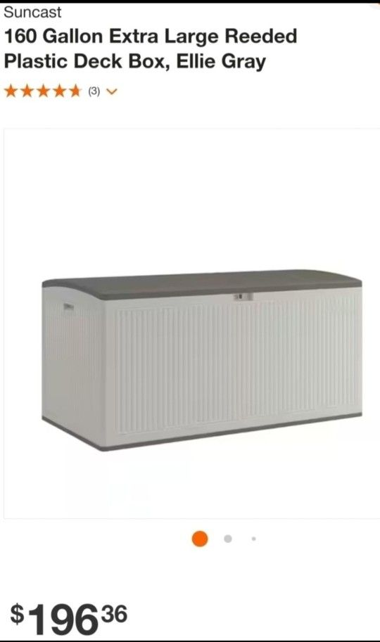 Suncast 160 Gallon Extra Large Plastic Deck Box $150