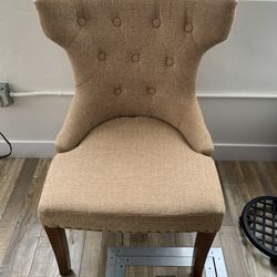BLOWOUT SALE! - Elegant Tufted High-Back Dining Chair in Neutral Tone