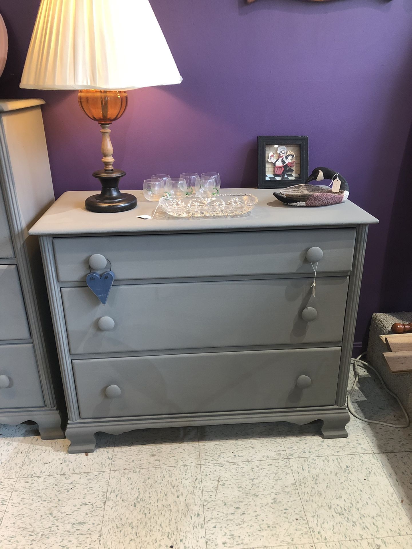 Maple dresser painted grey