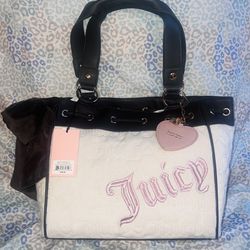 New Cream Juicy Couture Purse Daydreamer Tote Bag Vintage Style Handbag Y2K   #vintagejuicycouture #juicycouture #juicybag #juicypurse #y2k #juicycout