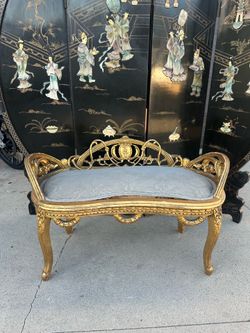 Gilded vintage bench