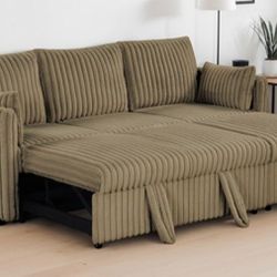 Brand New Brown Adjustable Sectional Sofa Sleeper 