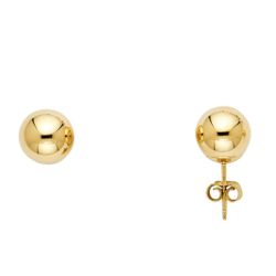 Beautiful plain round shape stud earring 14K REAL YELLOW GOLD. Description⬇️