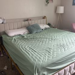 King Size Purple Mattress And Bed Frame 