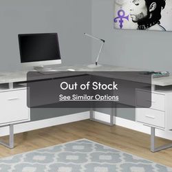 Modern, White L Shaped Desk 