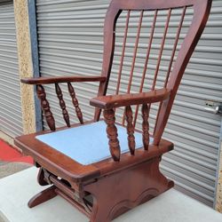 Solid Wood Vintage Rocking Glider Nursery Chair Home Office Reading Seat