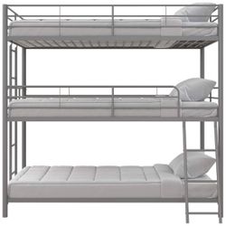TRIPLE BUNK BED GRAY