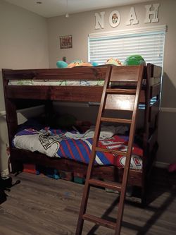 Cherry wood bunk bed. Solid wood.