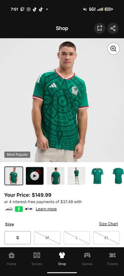 Medium Authentic on field Mexico jersey