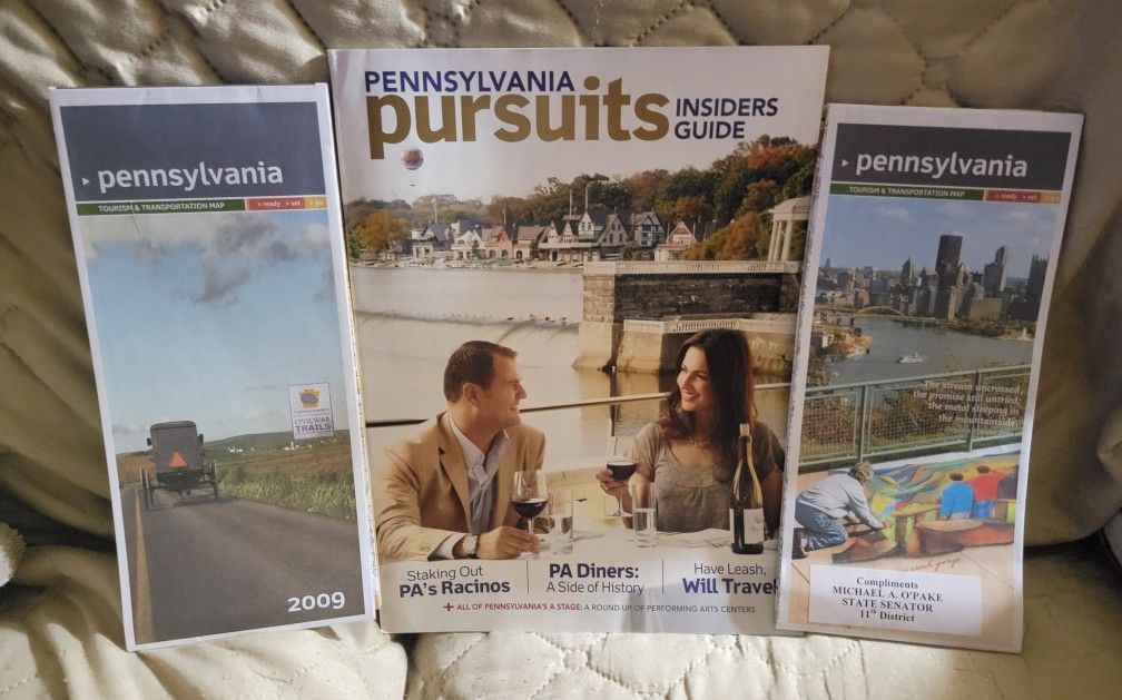 Pennsylvania Pursuit Magazine Plus 2 PA Maps Used