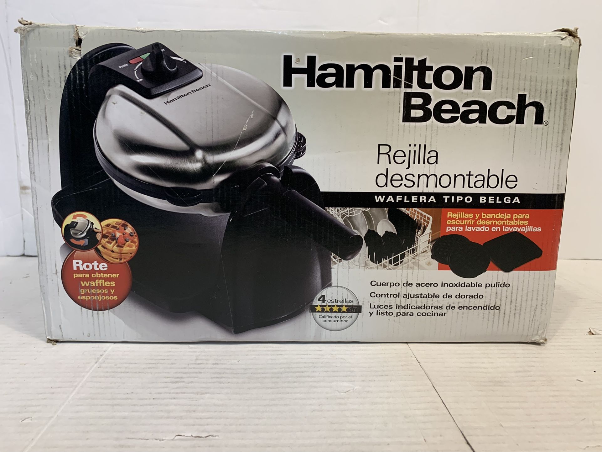 Hamilton Beach Flip Belgian Waffle Maker with Removable Plates, Black, 26030