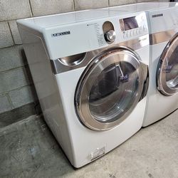Samsung Front Loading Washer And Stackable Gas Dryer Set 