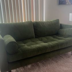 Brand New, In box Poly & Bark 72” Green velvet Sofa