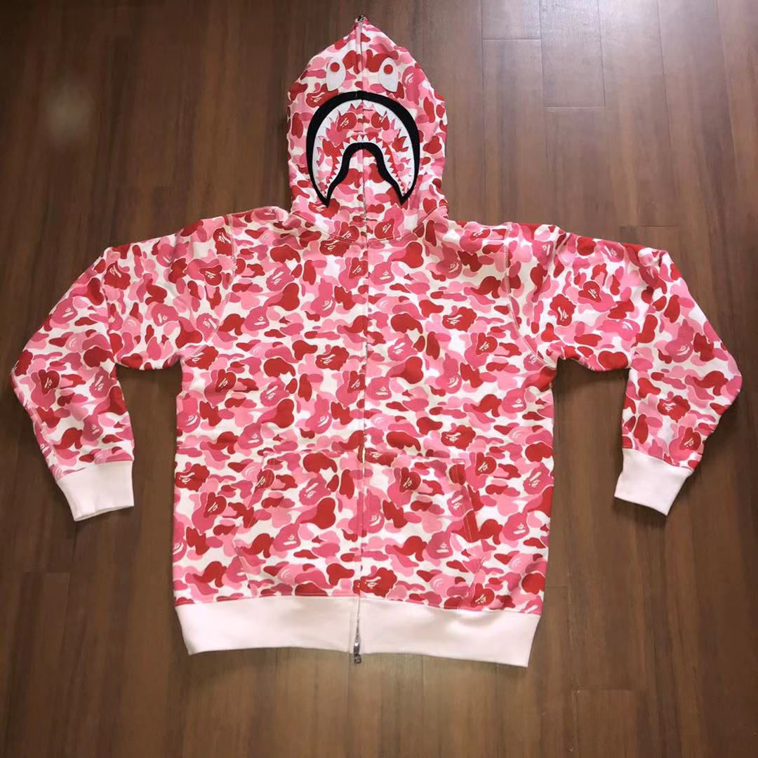 bape pink abc camo shark hoodie size L XL 2XL