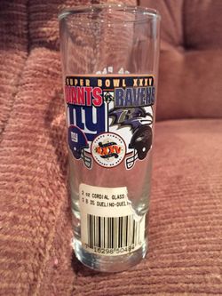 Giants vs raven super bowl 35 shot glass