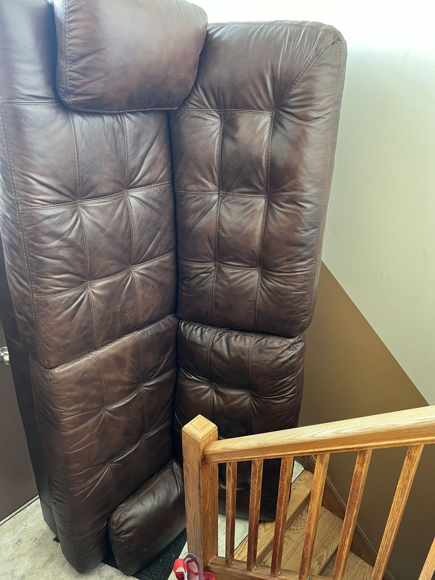 Two year-old leather couch from Ashley Furniture. 