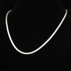 19.5" x 4mm 316L Stainless Steel Box Snake Link Chain, Lobster Clasp. NEW!