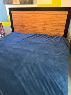 Eastern king bed frame and side table