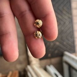 14k Gold Nugget Earrings