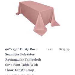 Dusty Rose Rectangle Table Cloth