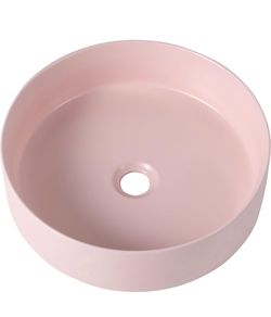 New 15.7" Round ceramic Vessel Sink Bathroom Above Counter Art Basin Wash Bowl Countertop Bowl Sink Pink