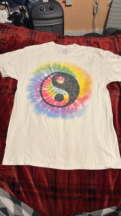 Yin Yang tie-dye shirt beige