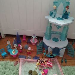 Elsa Castle,Cinderella Carriage+Dolls+Accessories 