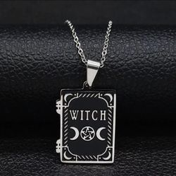 Triple Moon Goddess Witch Pendant
