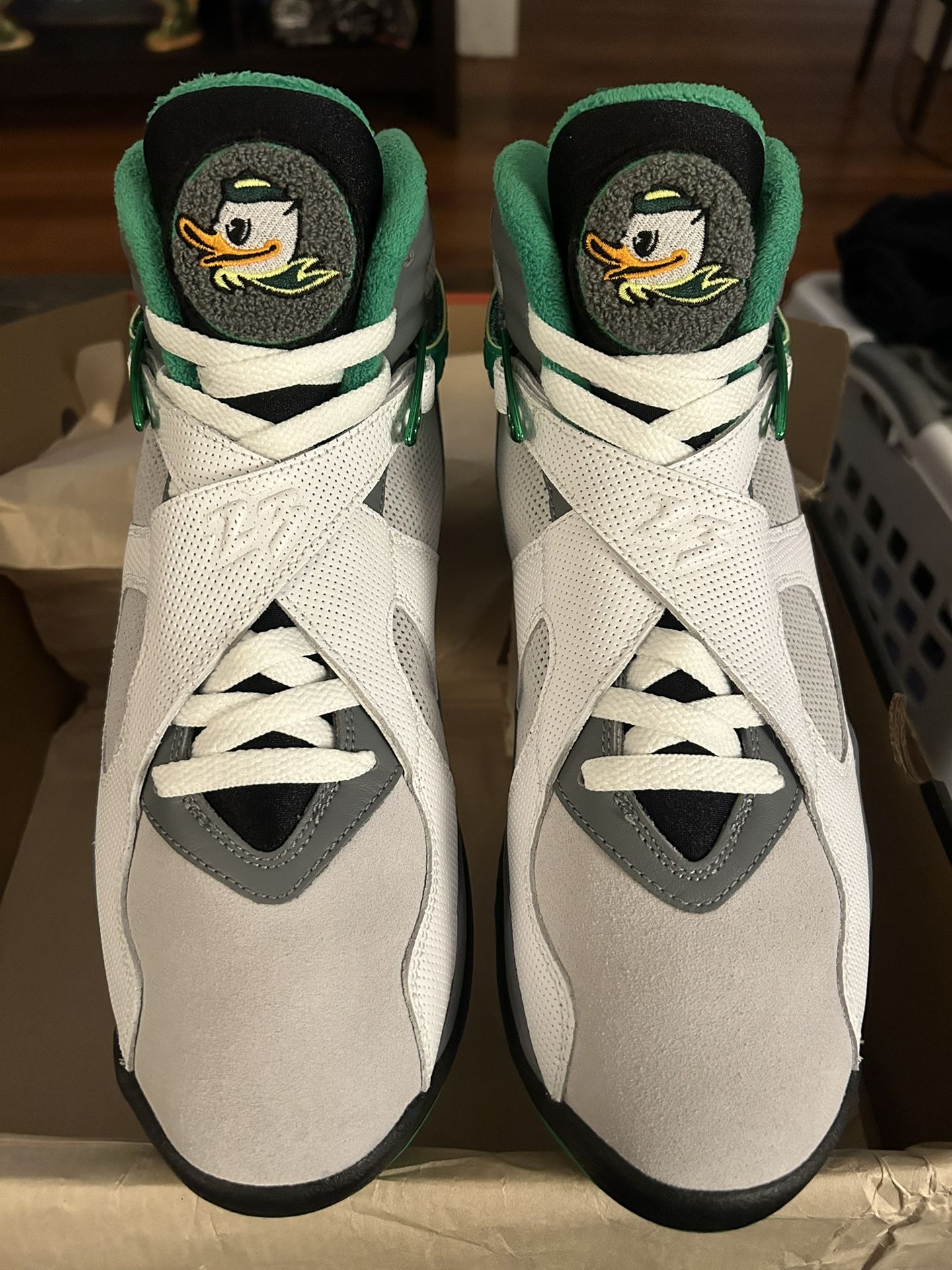 Rare Promo Sample Nike Air Jordan Retro 8 VIII Sz 9.5 Oregon Ducks PE