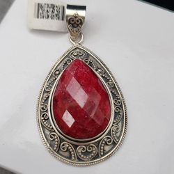 Bali Collection Genuine Ruby Pendant 