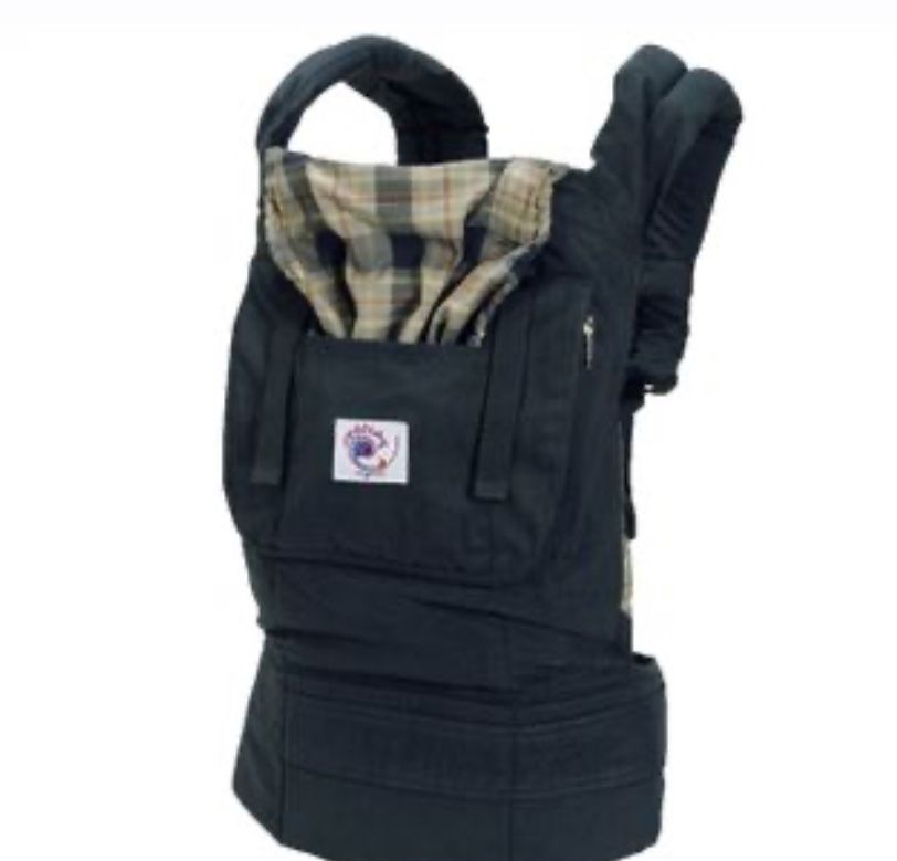Ergobaby Organic Cotton Baby Carrier, Navy Plaid