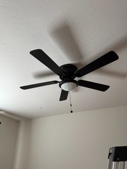 Black 5-Blade Ceiling Fan with Light