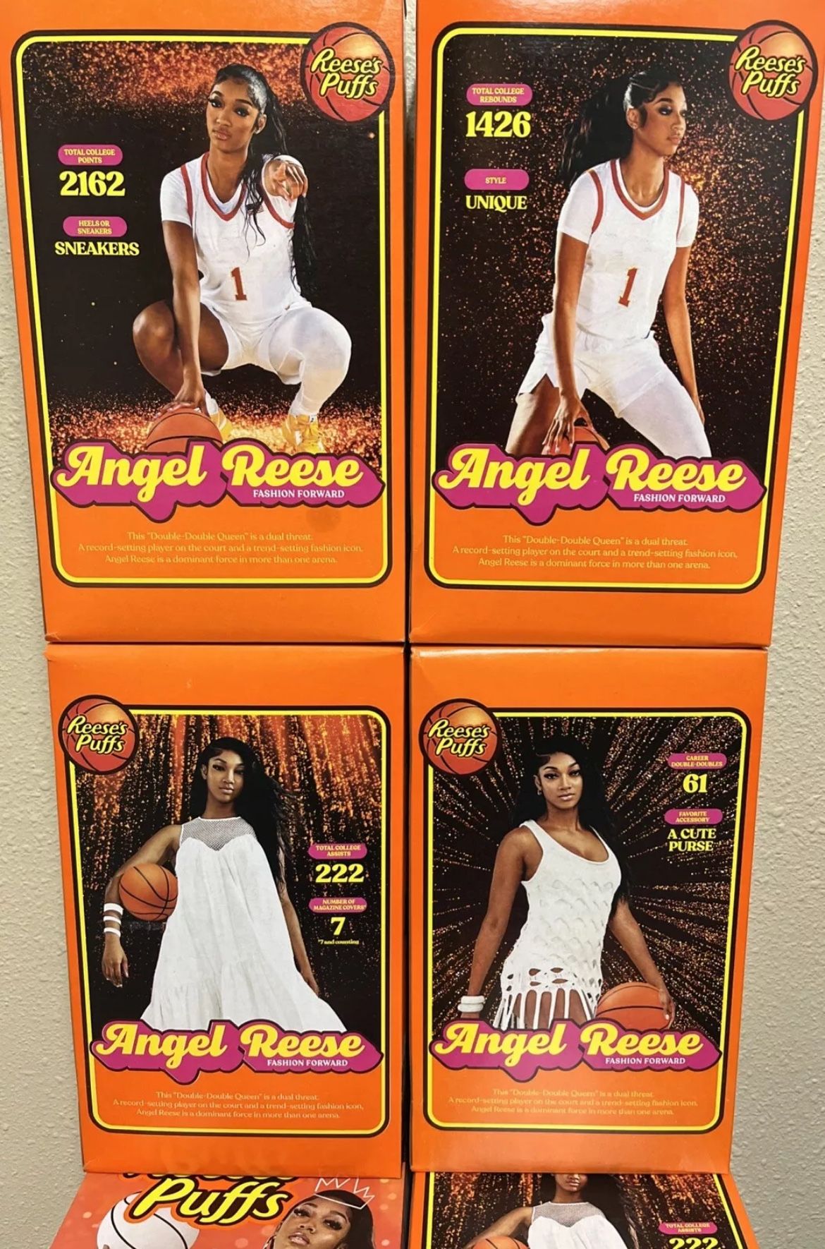 Angel Reese’s Puffs Boxes Are Family Size 1 LB 3.7 OZ (19.7 OZ) FOUR BOXES