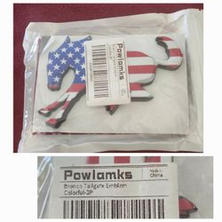 NEW- 2 -Bronco American flag tailgate emblem's .