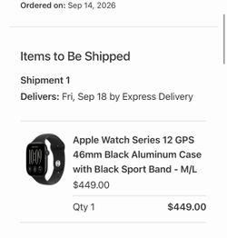 Apple Watch Series 12 GPS 46mm Black